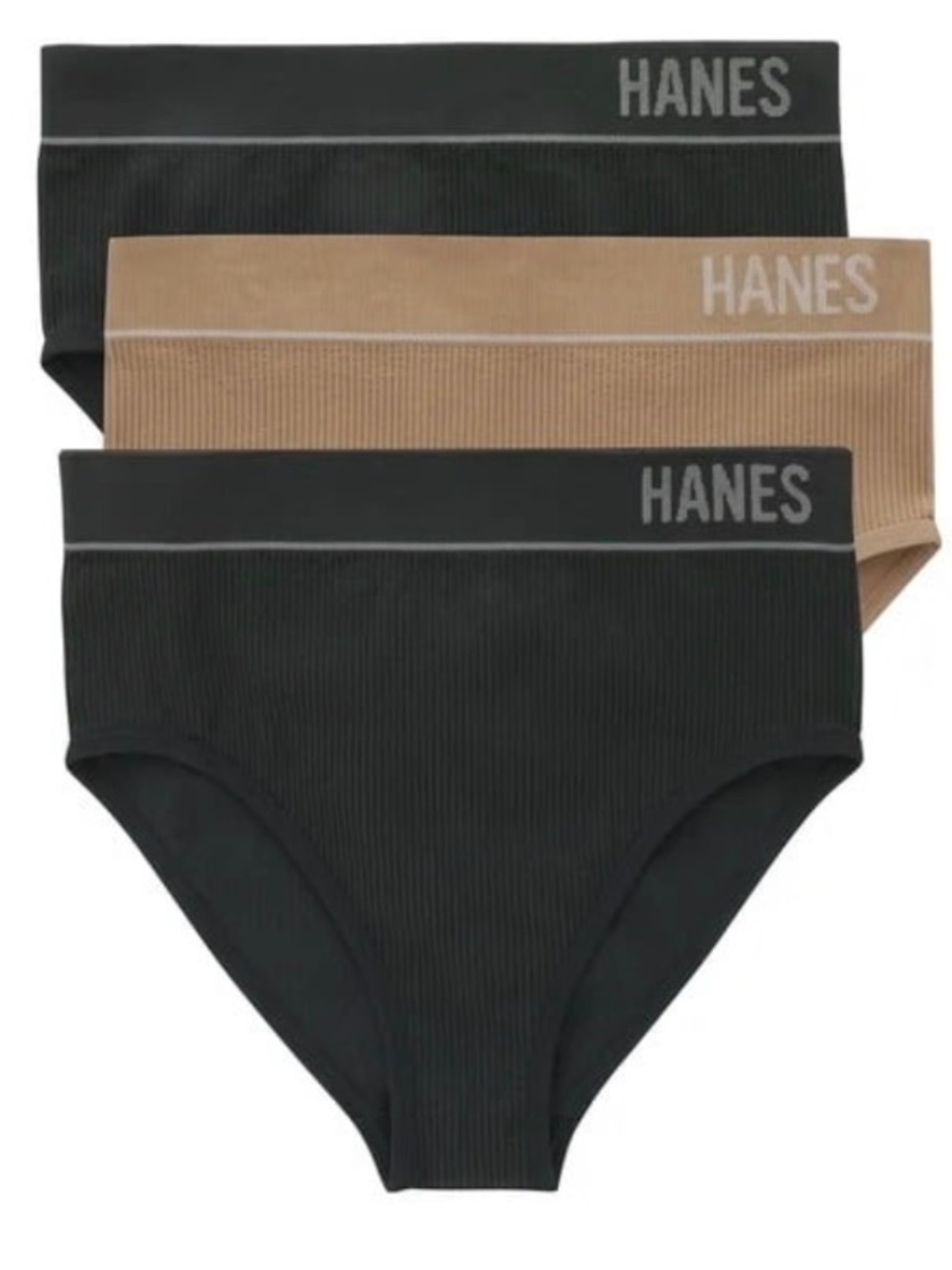 Hanes Originals Women's Seamless Rib Bikini Underwear, 3-Pack Size:XXL